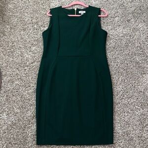 Calvin Klein Dark Green Sleeveless Midi Sheath Dress